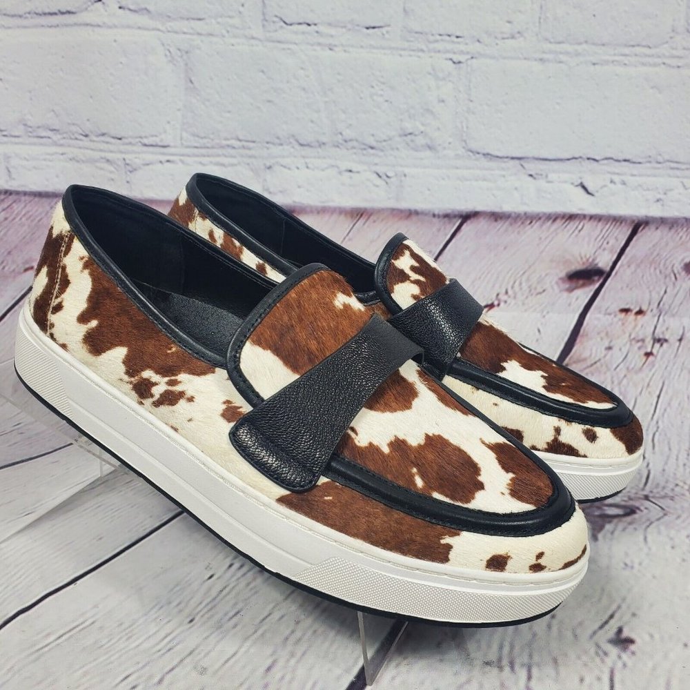 Donald Pliner Women's Size 7.5 Bone Multi Richie Haircalf Loafers Sneakers - Picture 2 of 9